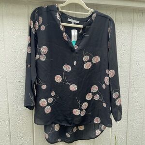 Floral Black Blouse